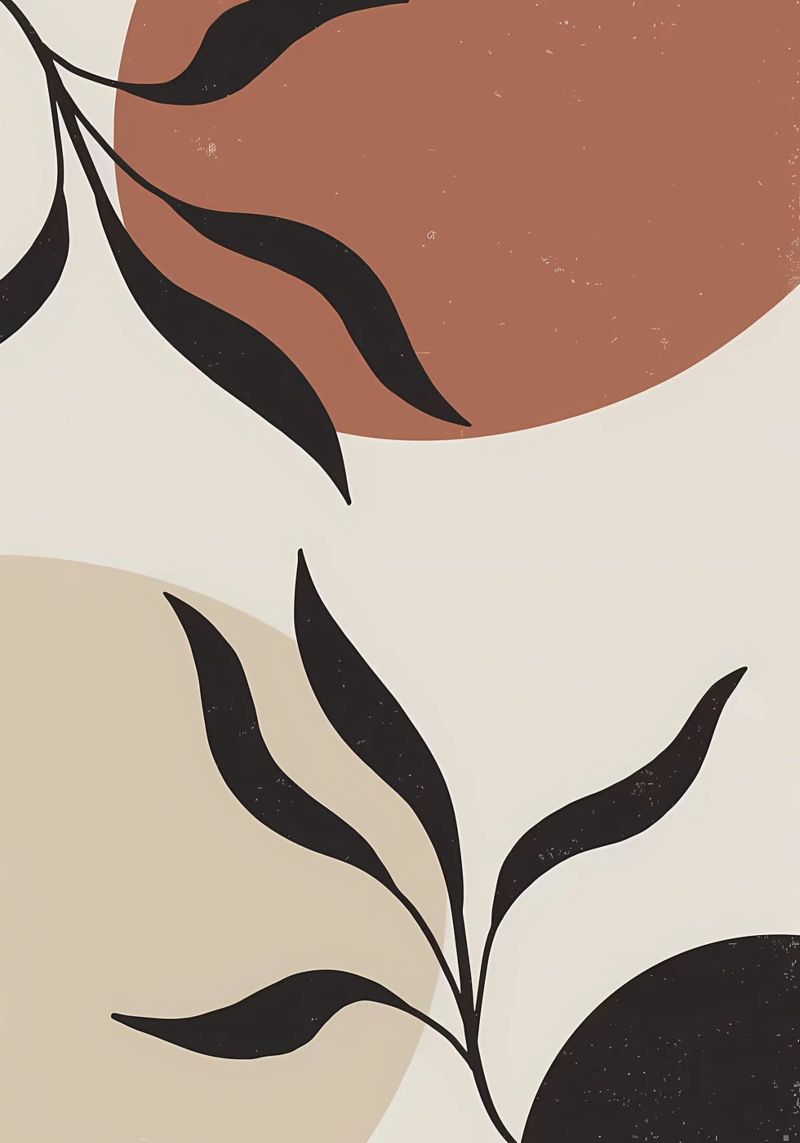 foglie forme astratte linee curve forme geometriche poster da Janine P McGuire