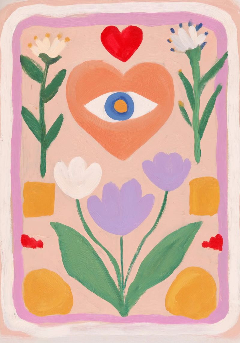 Folk Print, Evil Eye Boho Print metacrilato de Boheme