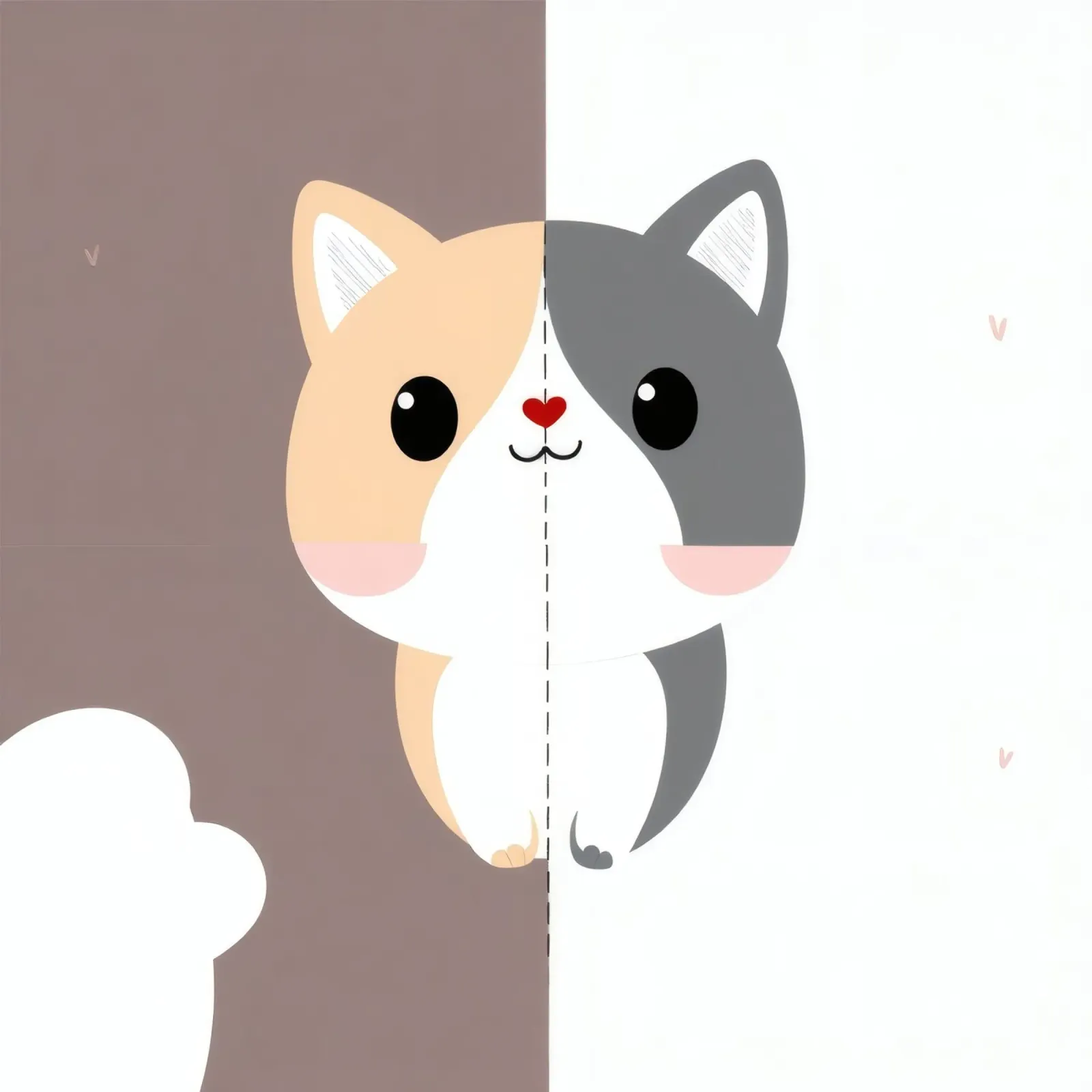 Simpatico gatto dei cartoni animati con design a colori divisi in uno stile giocoso plexiglass da DesignDoodle