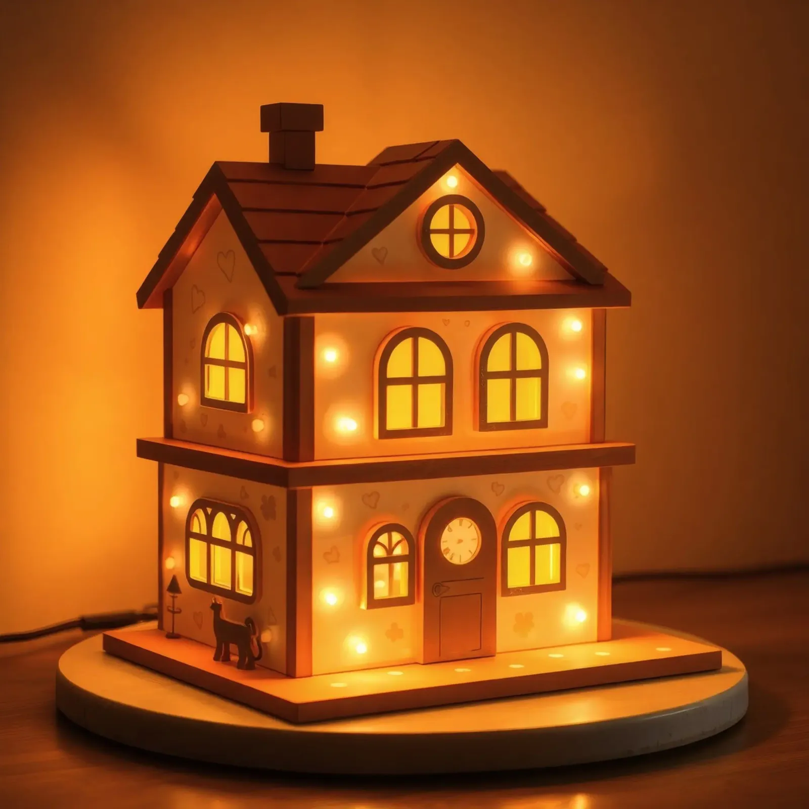 Lampada decorativa in legno con luci calde pellicola backlit da DesignDoodle