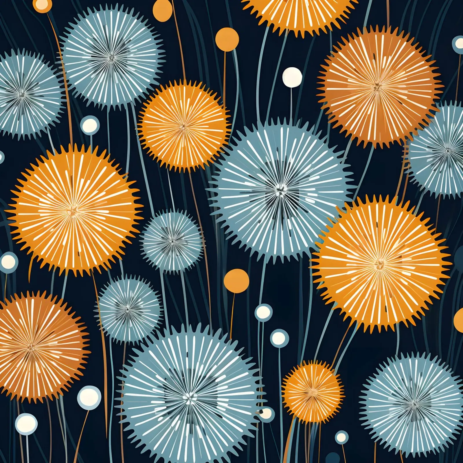 Denti di leone che scoppiano poster da Botanical Pattern House
