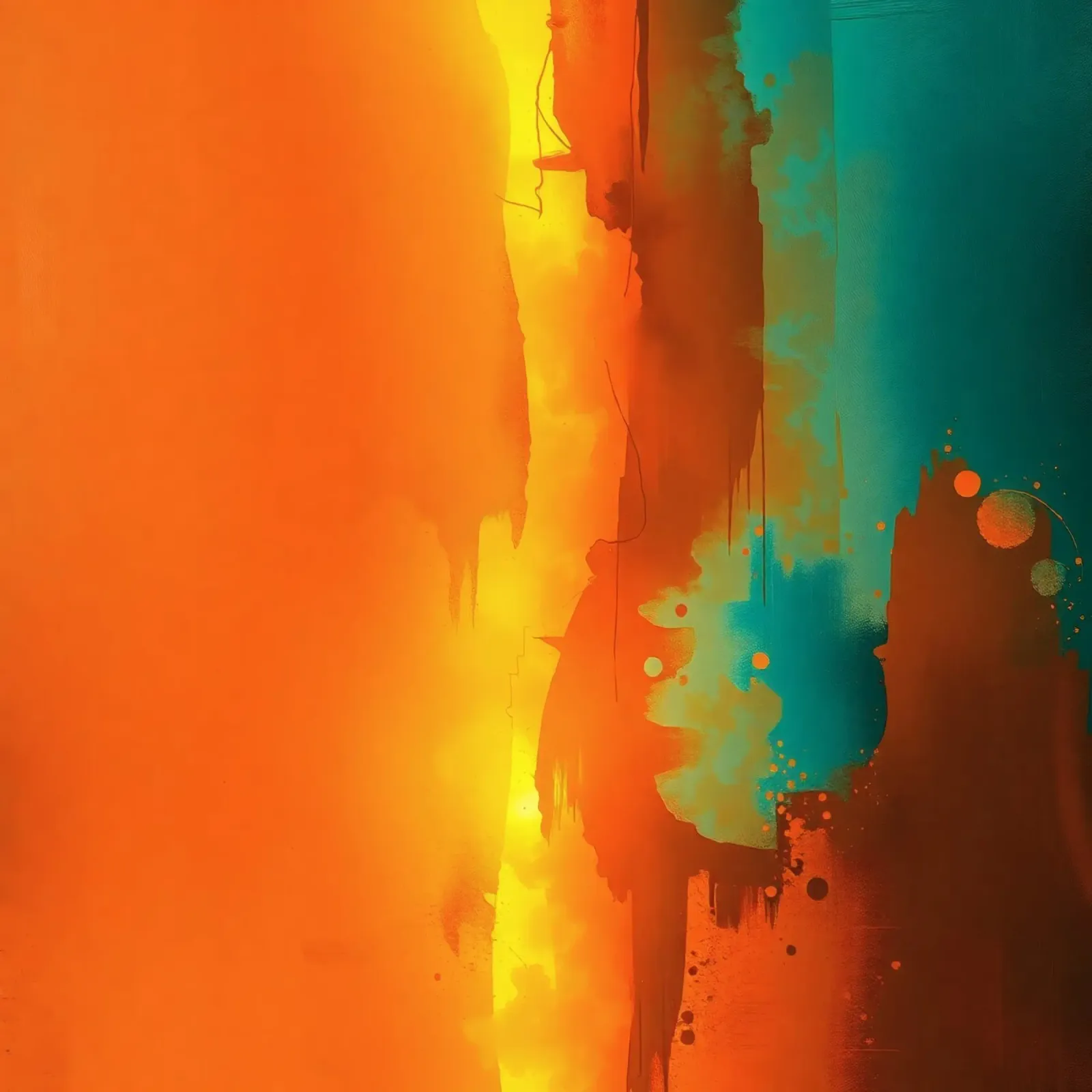 abstract painting with warm & cool colors blending together hahnemühle by DesignDoodle