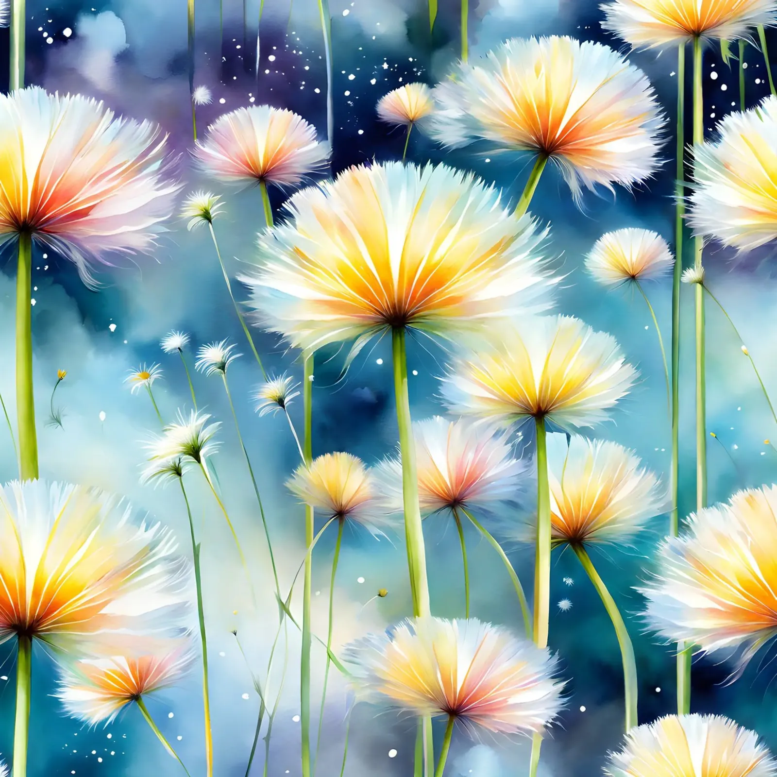 Dandelion Blaze pellicola backlit da Botanical Pattern House