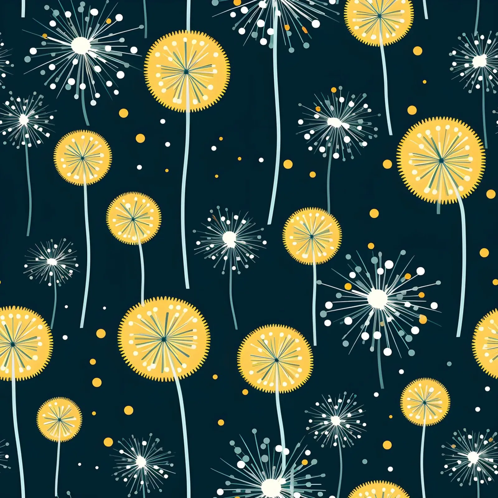 Dandelion Orbit Hahnemühle von Botanical Pattern House