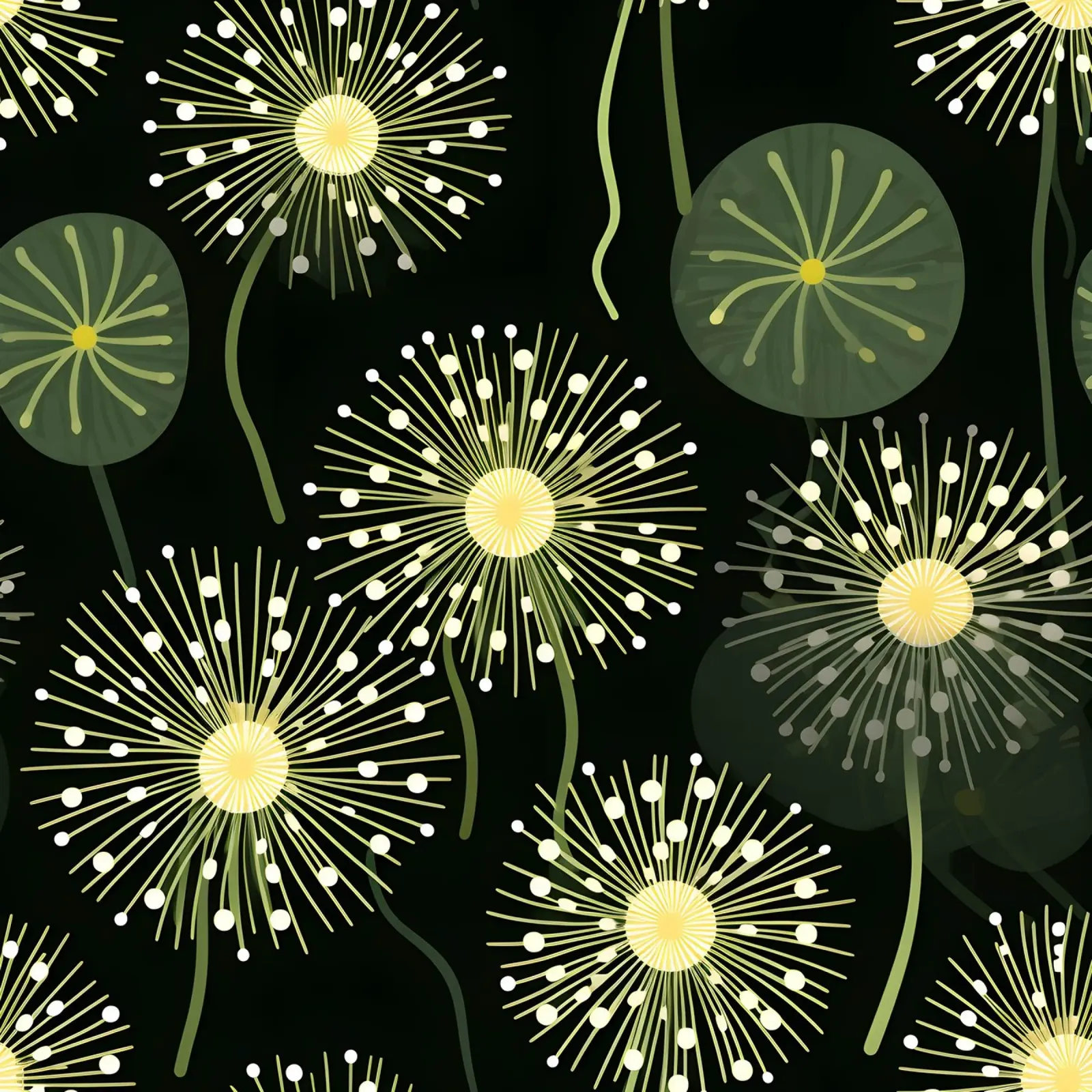 Celestial Dandelions canvas by Botanical Pattern House