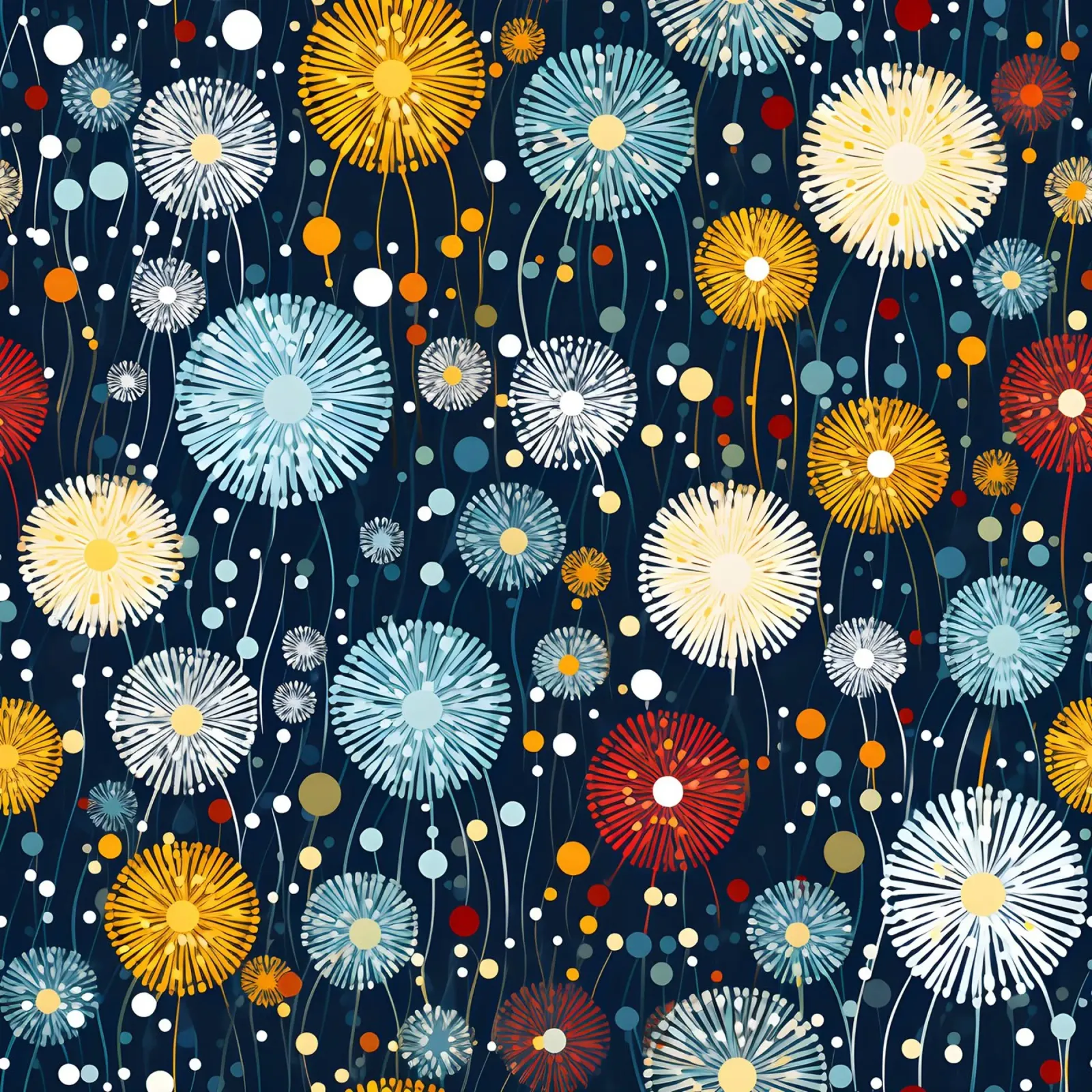 Celestial Dandelions canvas by Botanical Pattern House