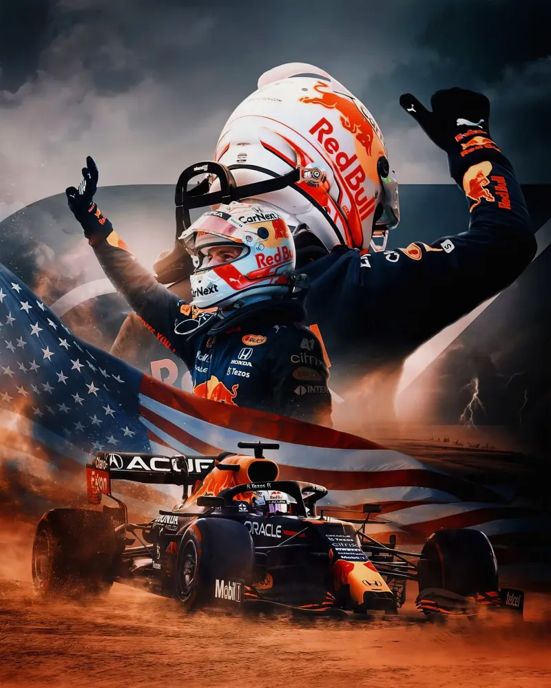 Max Verstappen poster con telaio in plastica da Agus Creative