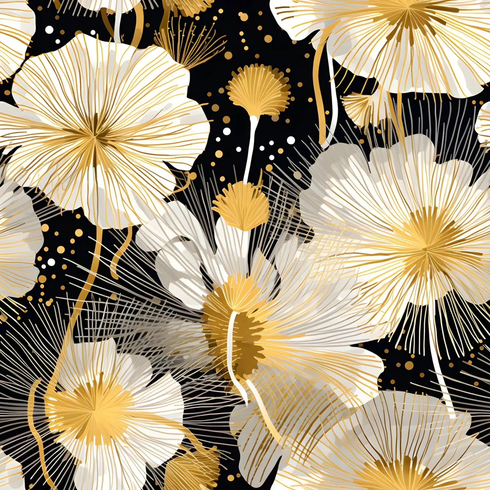 Elegant Dandelions canvas by Botanical Pattern House