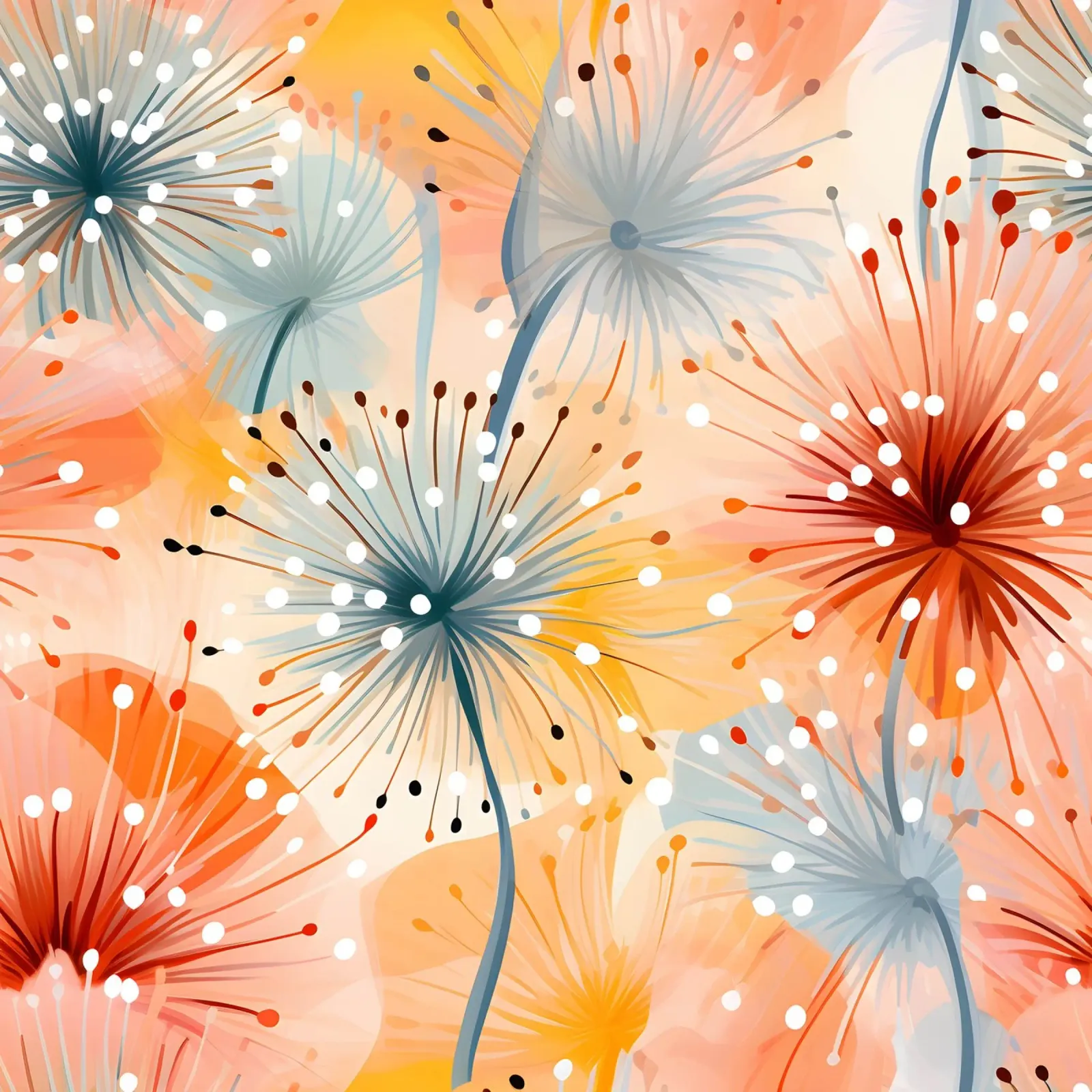 Denti di leone in fiore pellicola backlit da Botanical Pattern House
