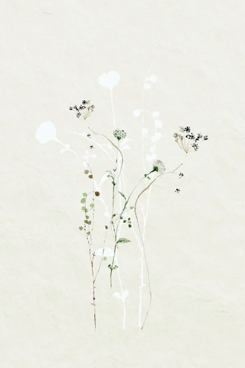 Japanese Ikebana 2 - Illustration Blüten mit Textur poster by Monika Strigel