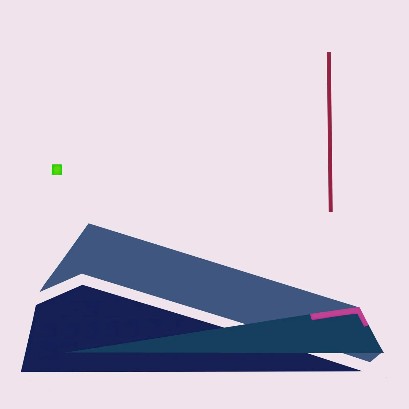 Composizione strutturata con accenti fucsia e blu plexiglass da Artbyvo