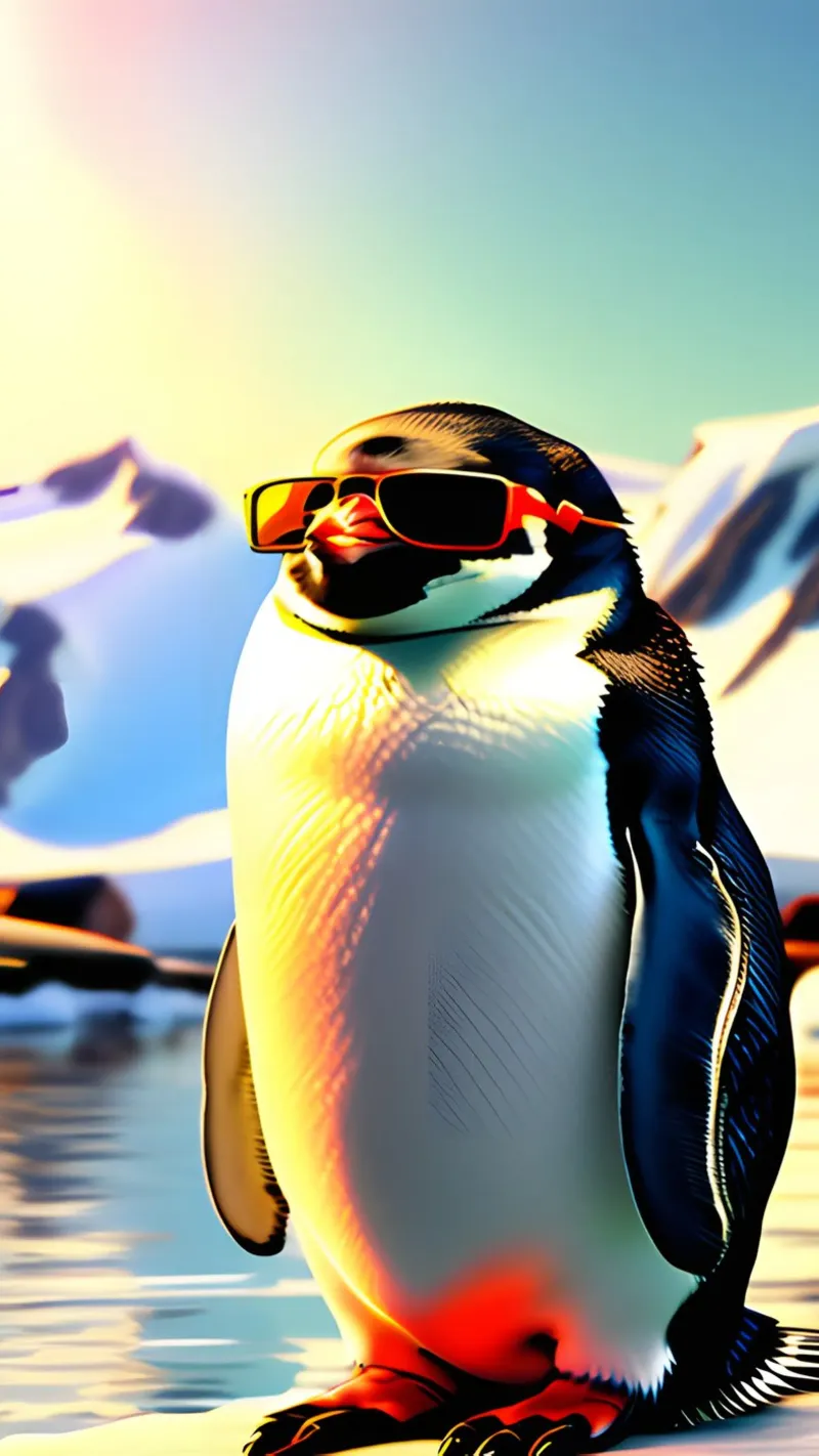 Pinguin mit Sonnenbrille 3 hahnemühle van kosinsart.gallery
