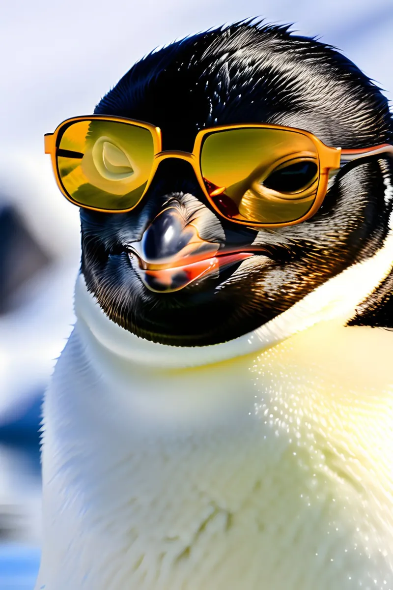 Pinguin mit Sonnenbrille 2 pellicola backlit da kosinsart.gallery