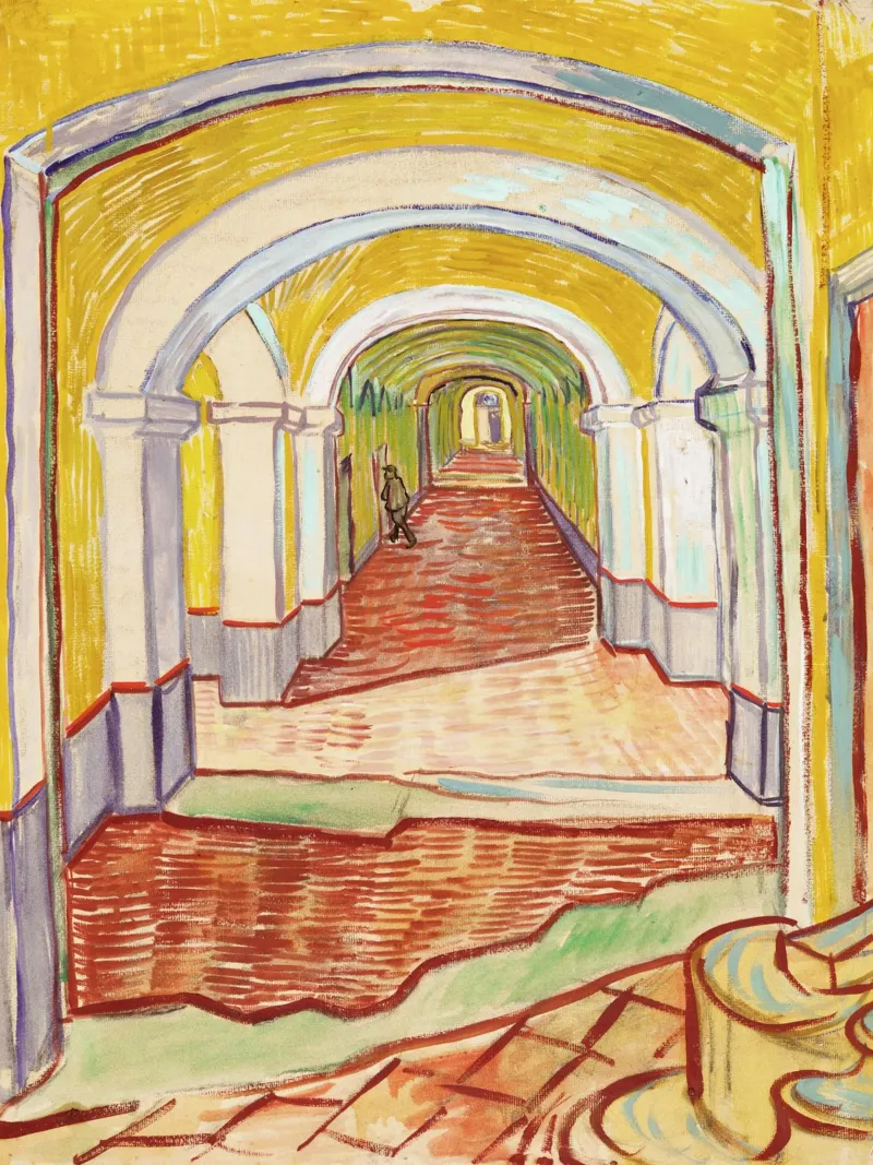 Corridoio del manicomio (1889) di Vincent Van Gogh poster da Van Gogh Prints