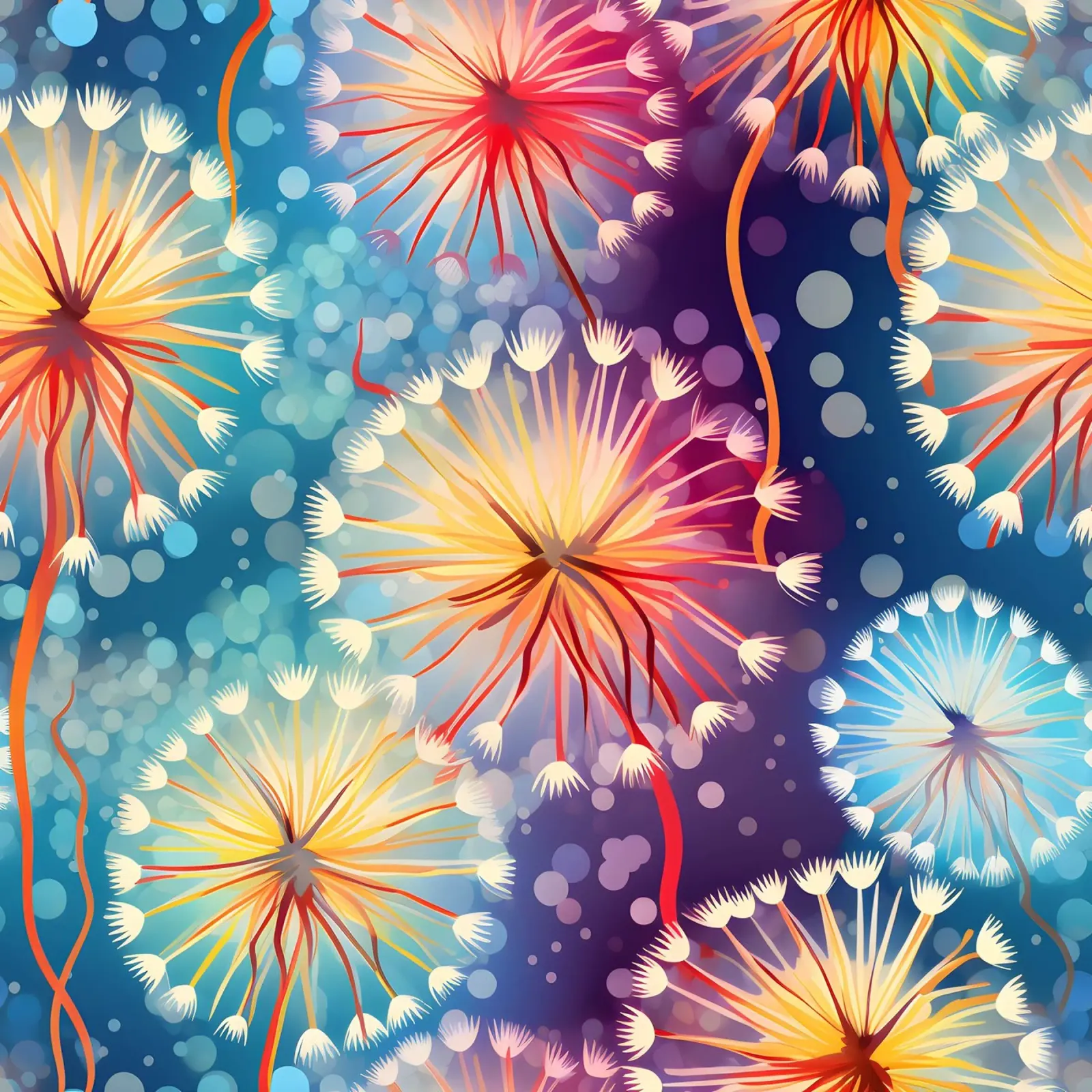 Cosmic Bloom Dandelions hahnemühle by Botanical Pattern House