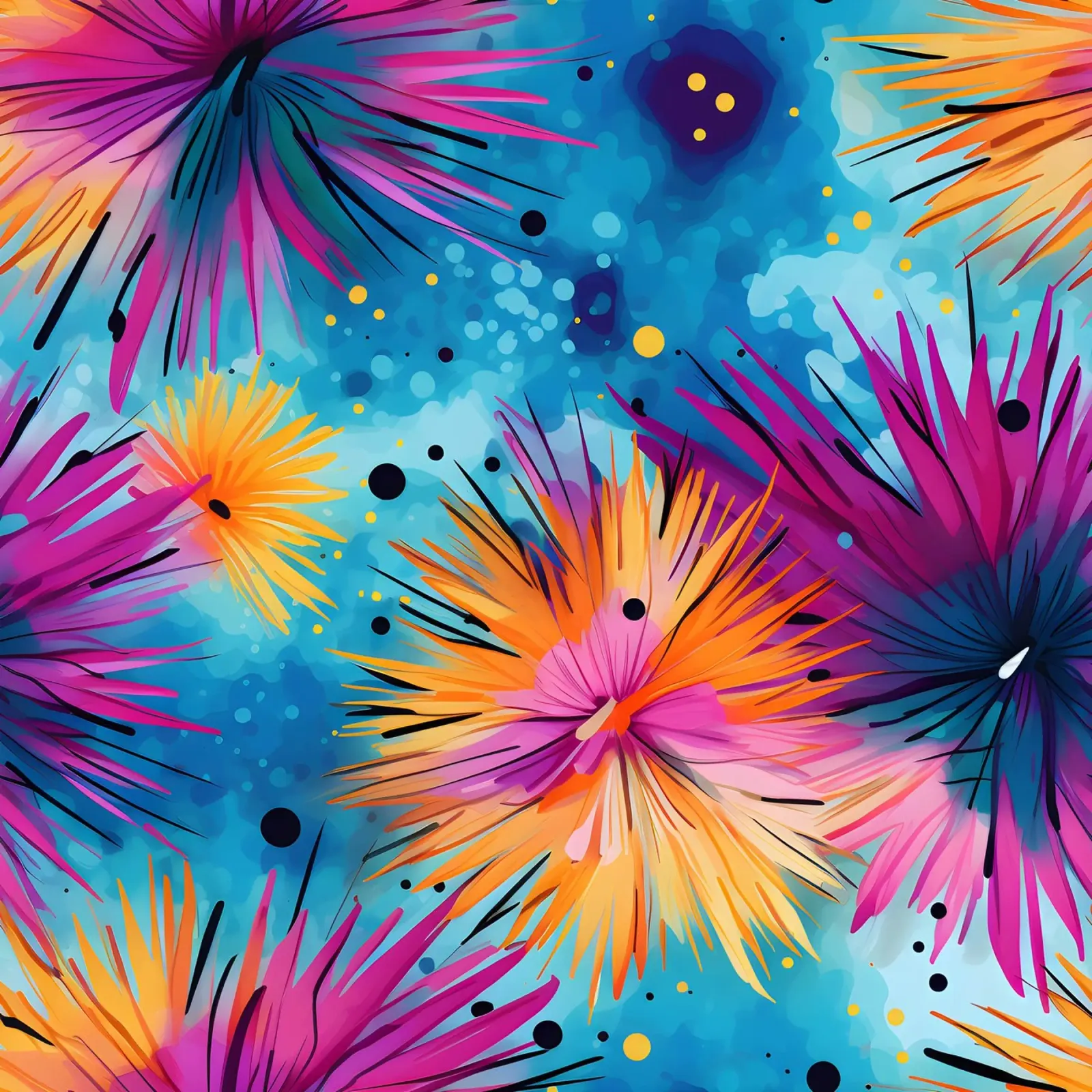 Cosmic Bloom Dandelions canvas by Botanical Pattern House