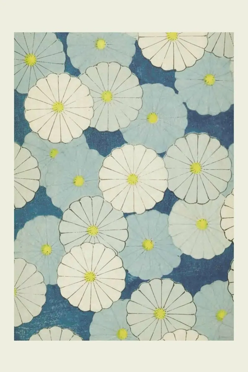Shin-Bijutsukai - Floral poster con telaio in alluminio da Vintage by JUNIQE