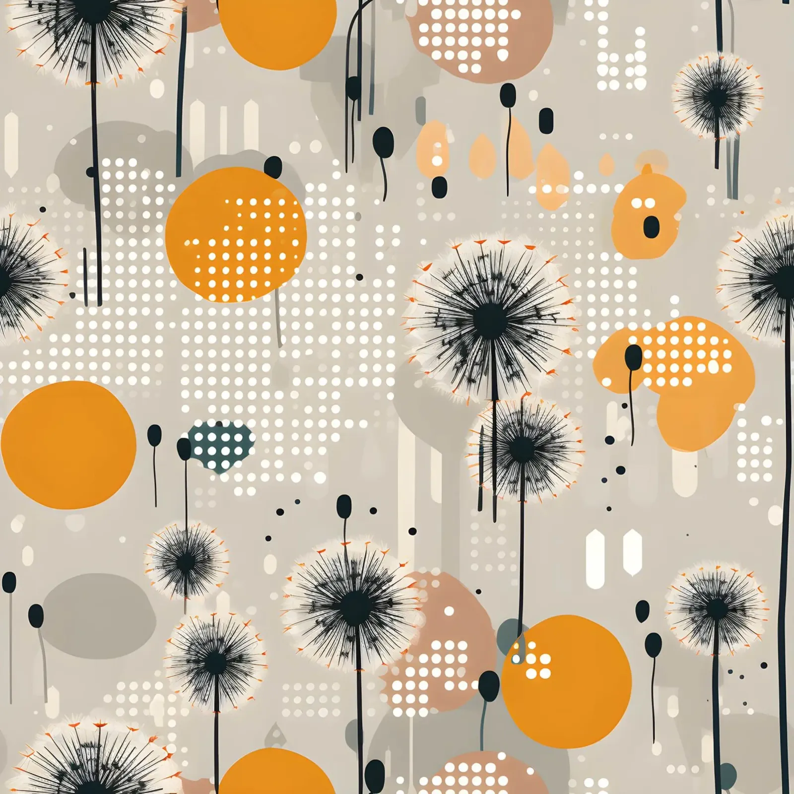 Denti di leone capricciosi d'ambra poster da Botanical Pattern House