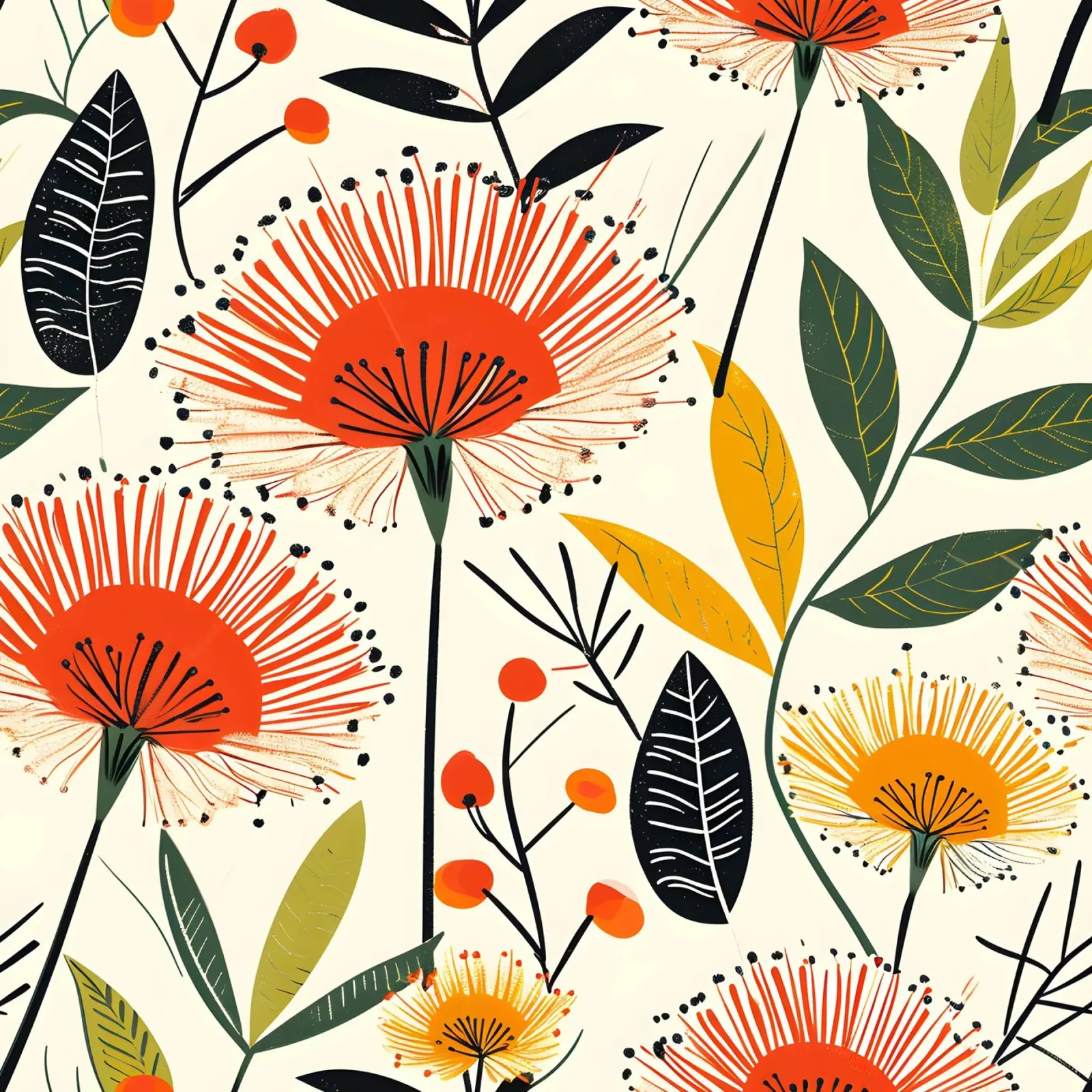 Flor de diente de león metacrilato de Botanical Pattern House