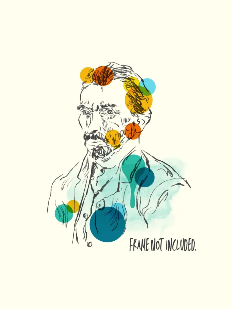 Modern Gogh: Abstract Van Gogh Portrait Art pellicola backlit da Indigo Rain