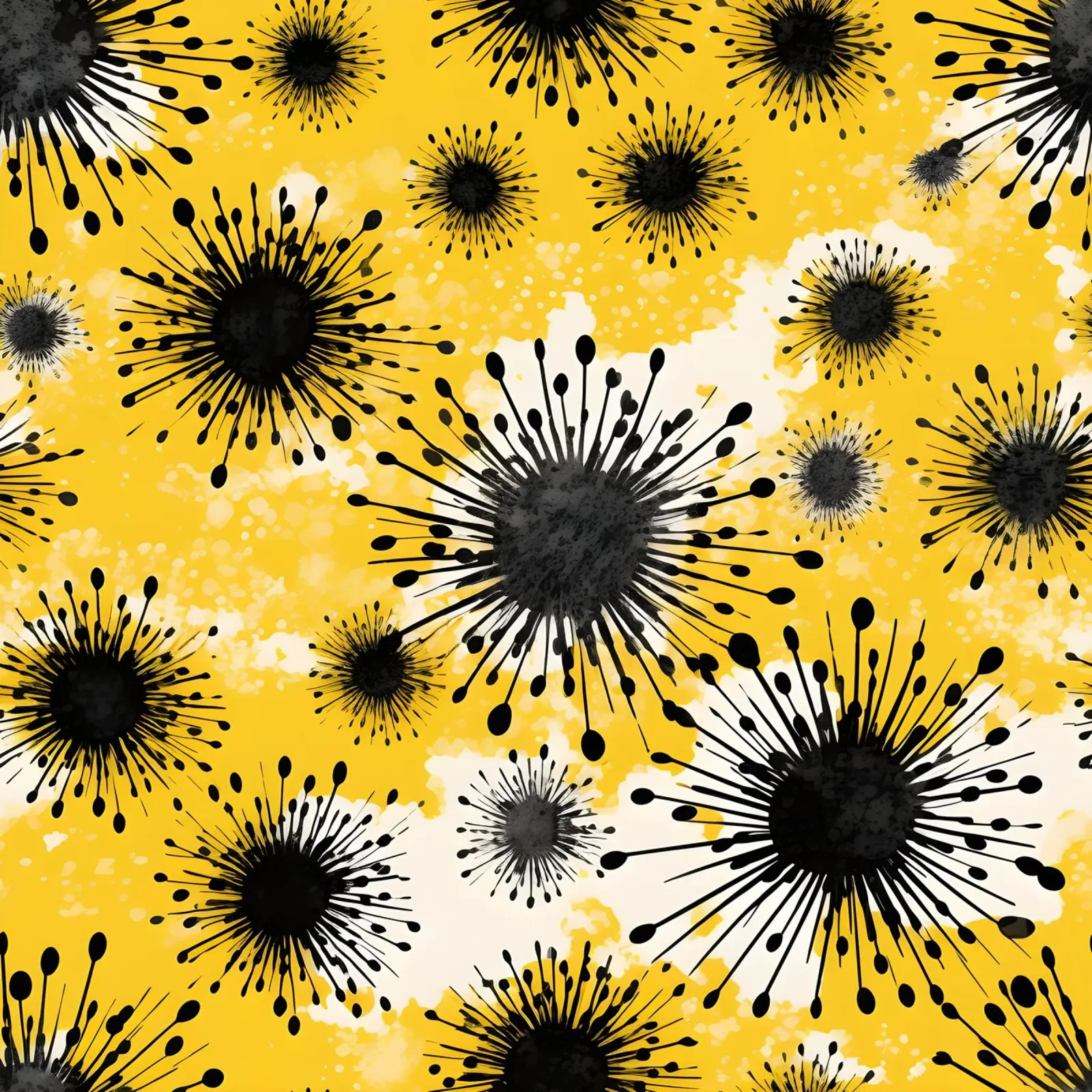 Golden Dandelion Fields canvas by Botanical Pattern House