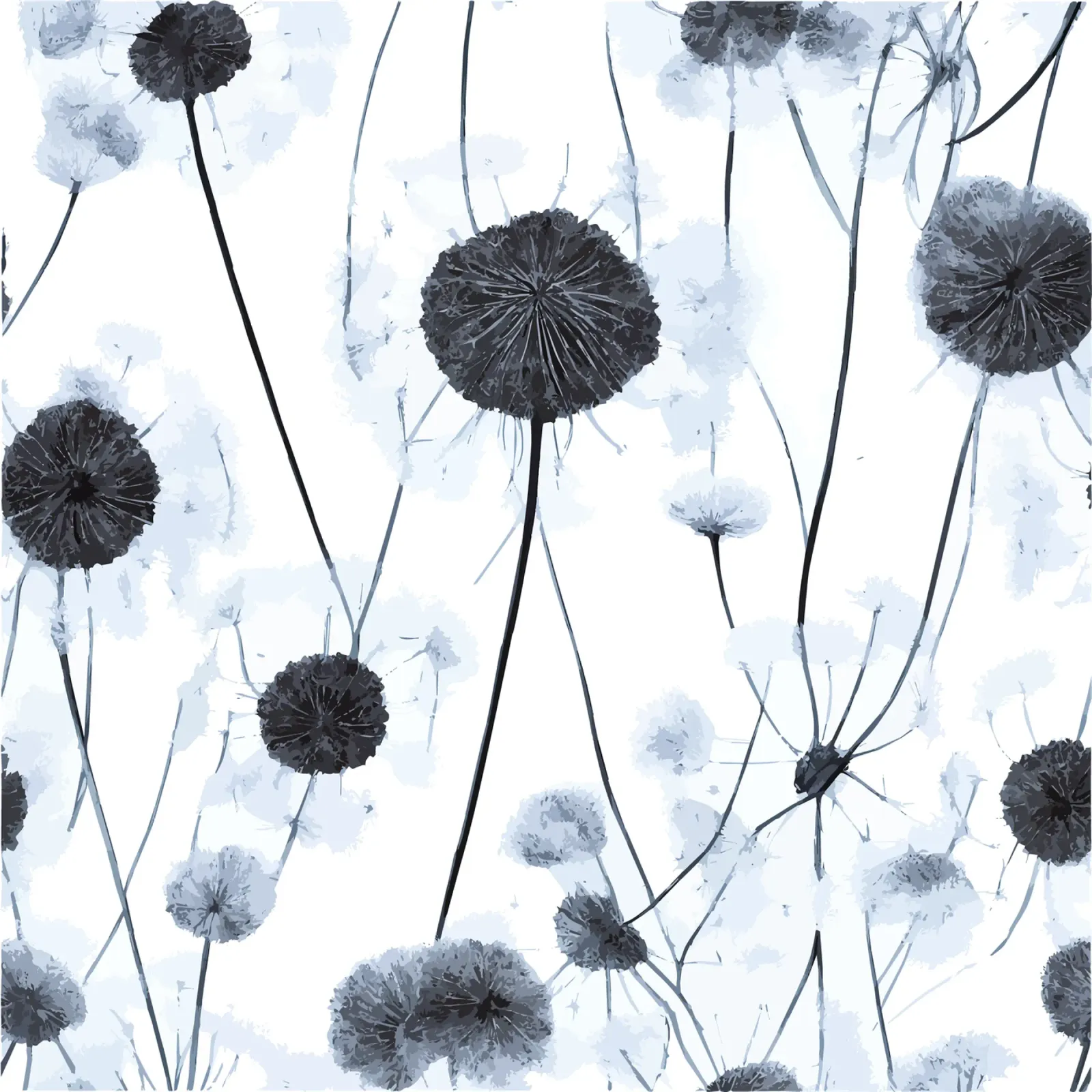 Dente di leone grigio pellicola backlit da Botanical Pattern House