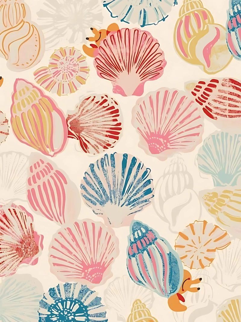 Muschel Druck, Strand Poster, Buntes Meer Druck, Sommer Poster von Boheme