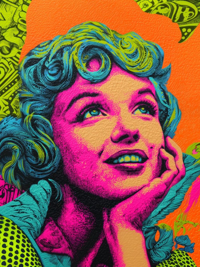Marilyn Monroe, Neon Pop Leinwand von Carinaprint