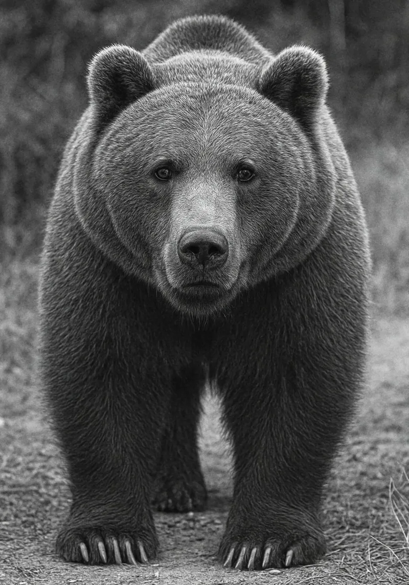orso fotografia in bianco e nero poster con telaio in alluminio da the gunduls