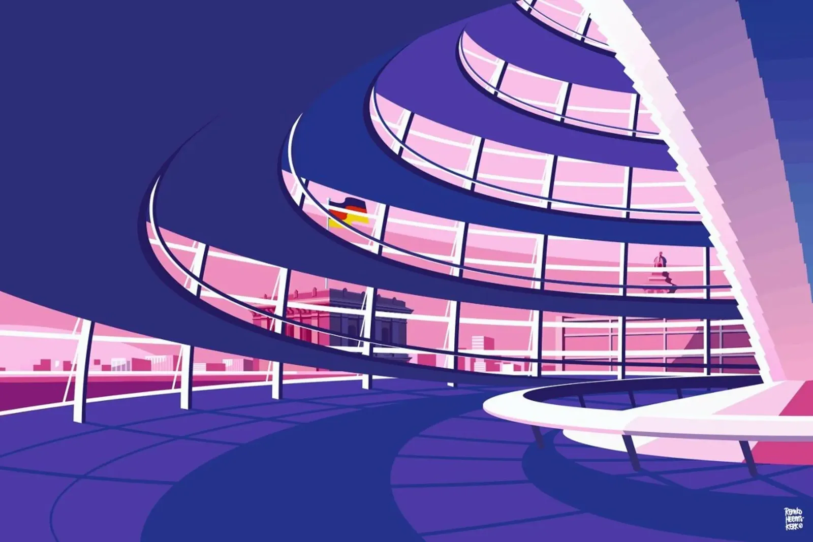 Berlin Reichstag canvas by Remko Heemskerk