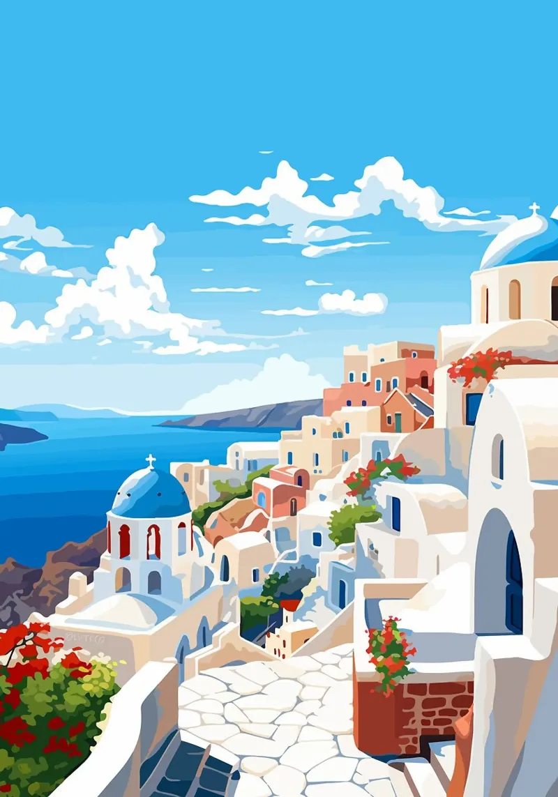 Santorin île grecque constructions blanches méditerranée hahnemühle de James Isaac Jackson