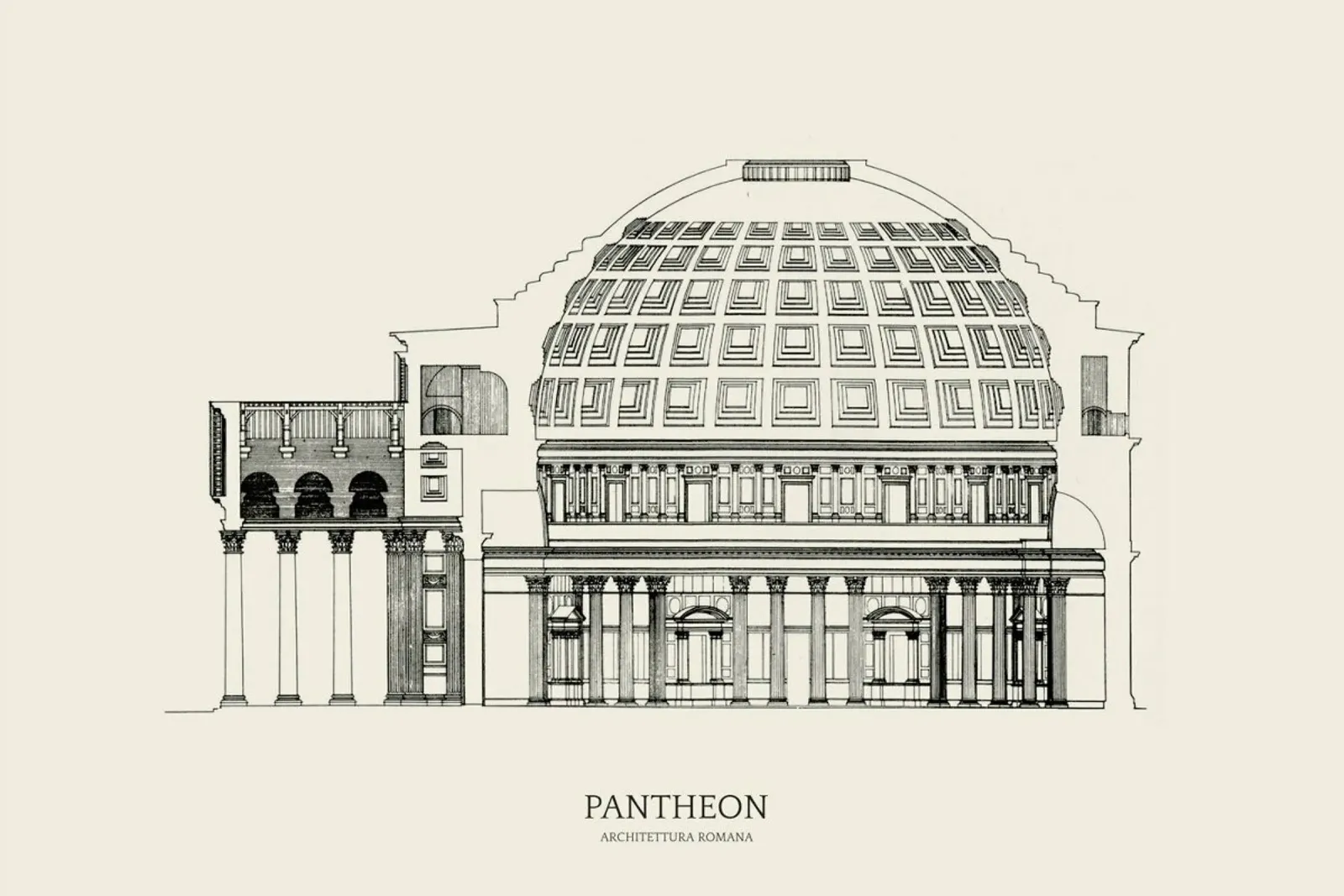 Pantheon pellicola backlit da Vintage by JUNIQE