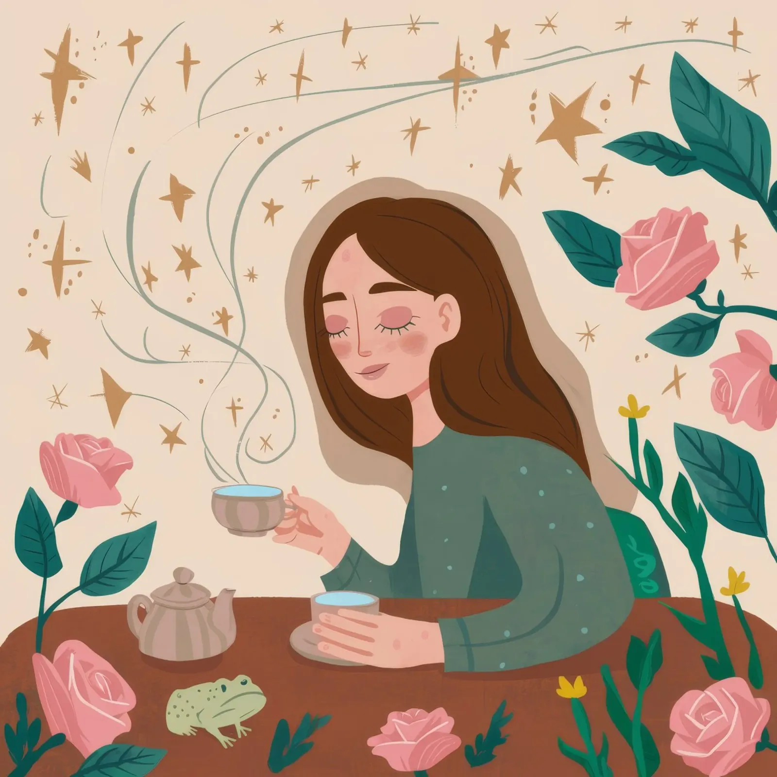 Tea Time Reverie alu-dibond by Twilight Muse