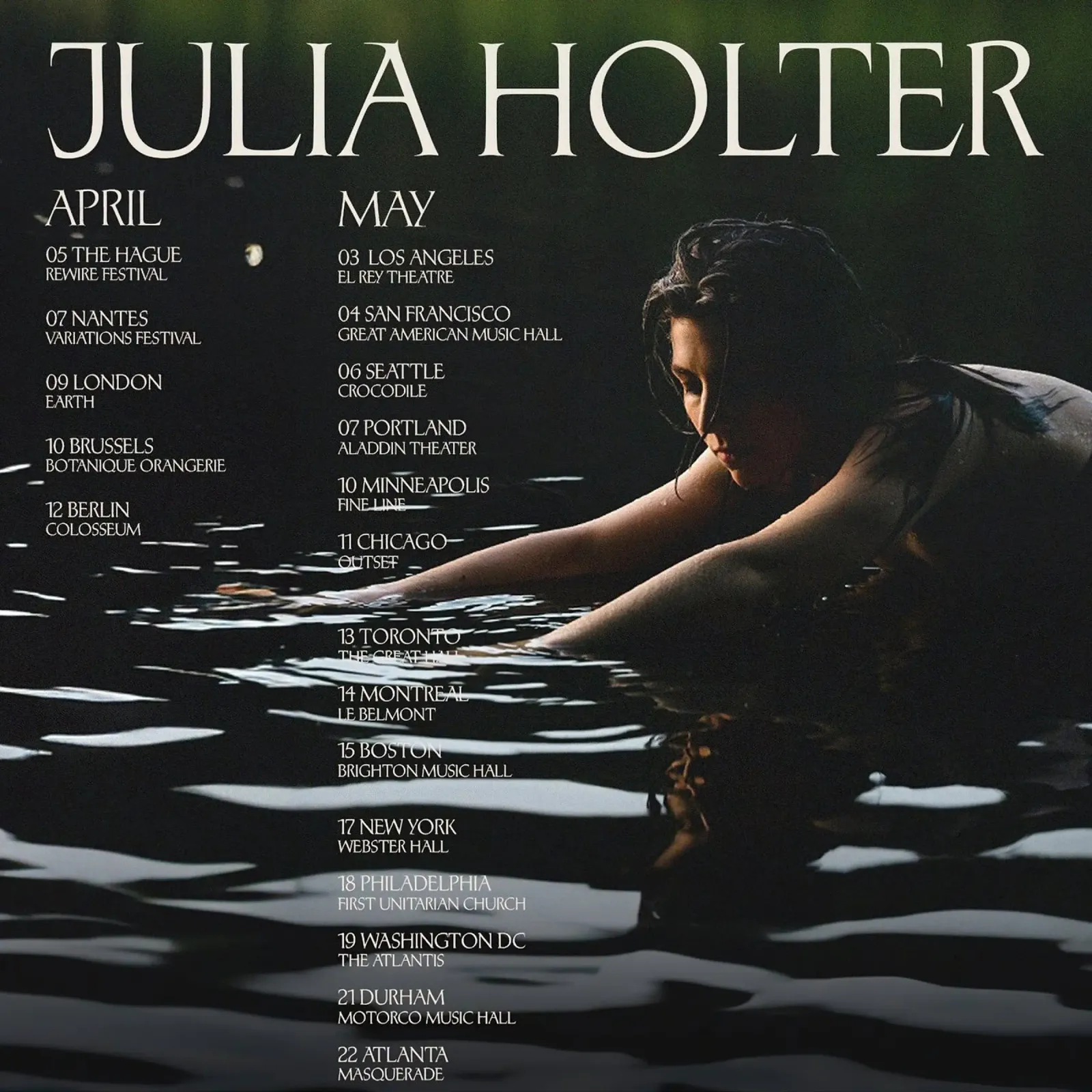 Tour di Julia Holter pellicola backlit da hite Shop
