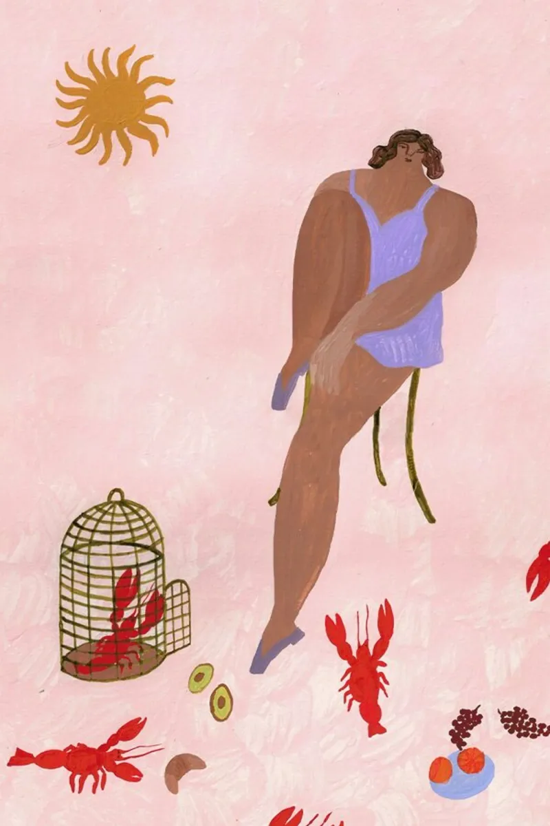 Pets poster con telaio in alluminio da Nudes and Croissants