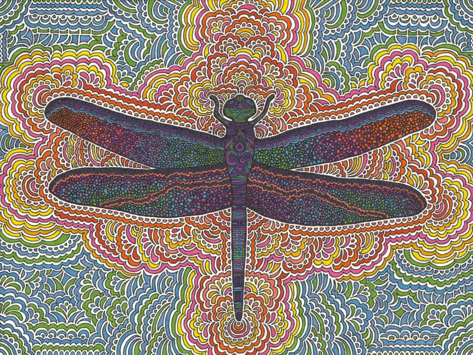 Dragonfly Drawing Meditation pellicola backlit da KP Design
