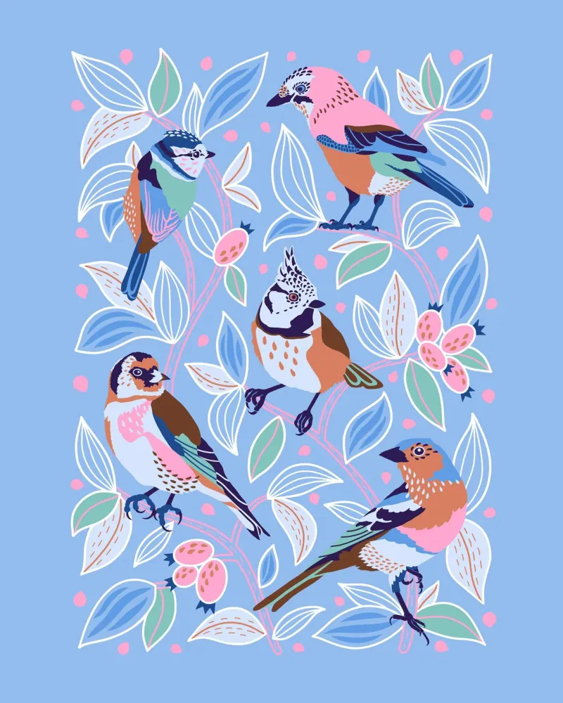 BIRDS & BERRIES 4:5 poster da Anastasia Mattern