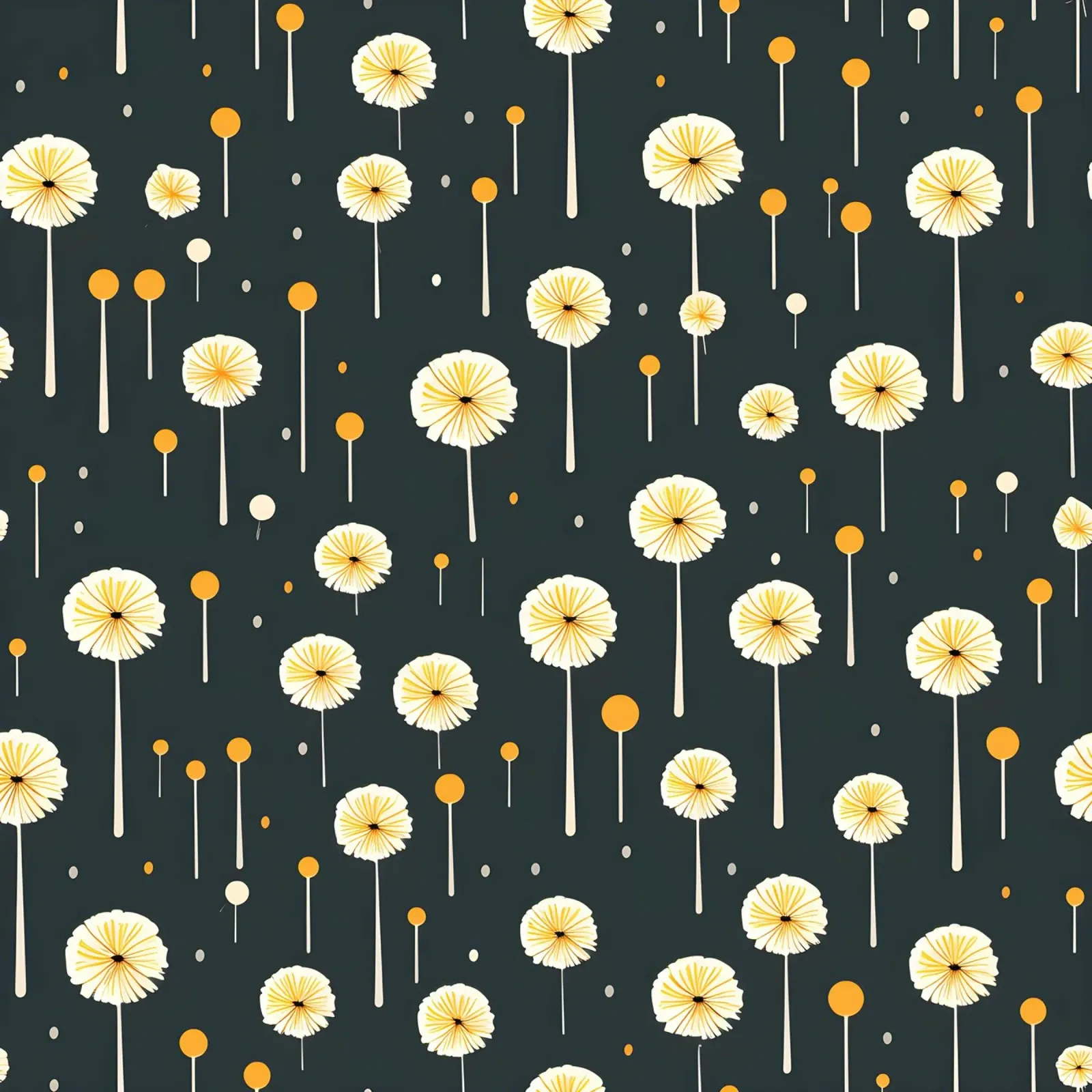 Dente di leone di mezzanotte poster con telaio in plastica da Botanical Pattern House