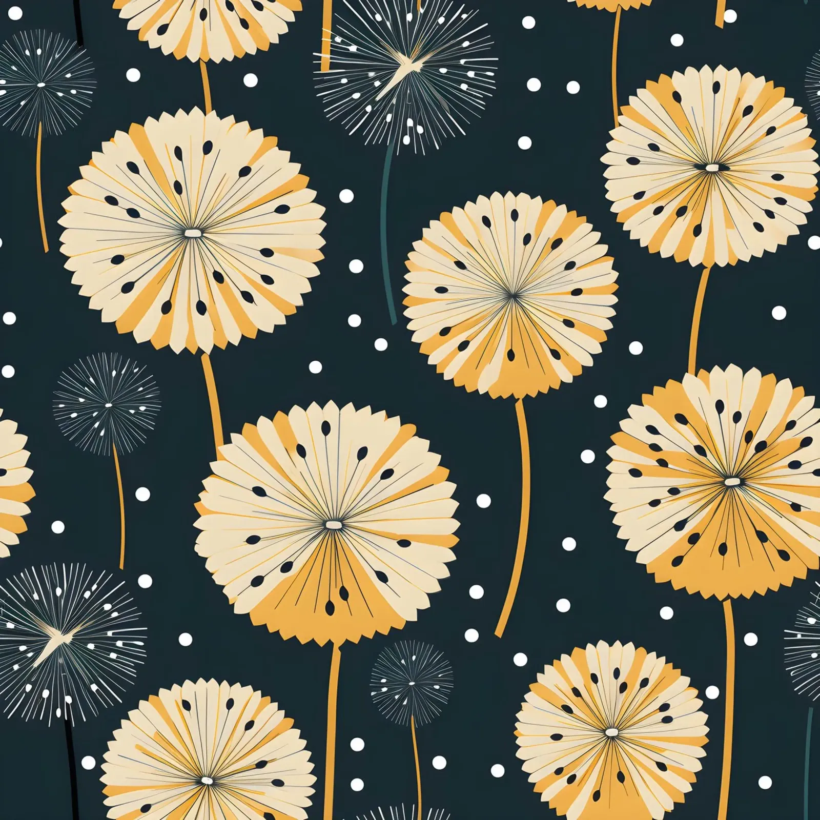Dente di leone di mezzanotte pellicola backlit da Botanical Pattern House