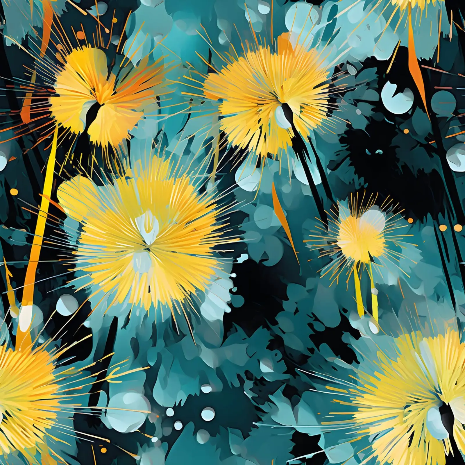 Moody Dandelions hahnemühle by Botanical Pattern House