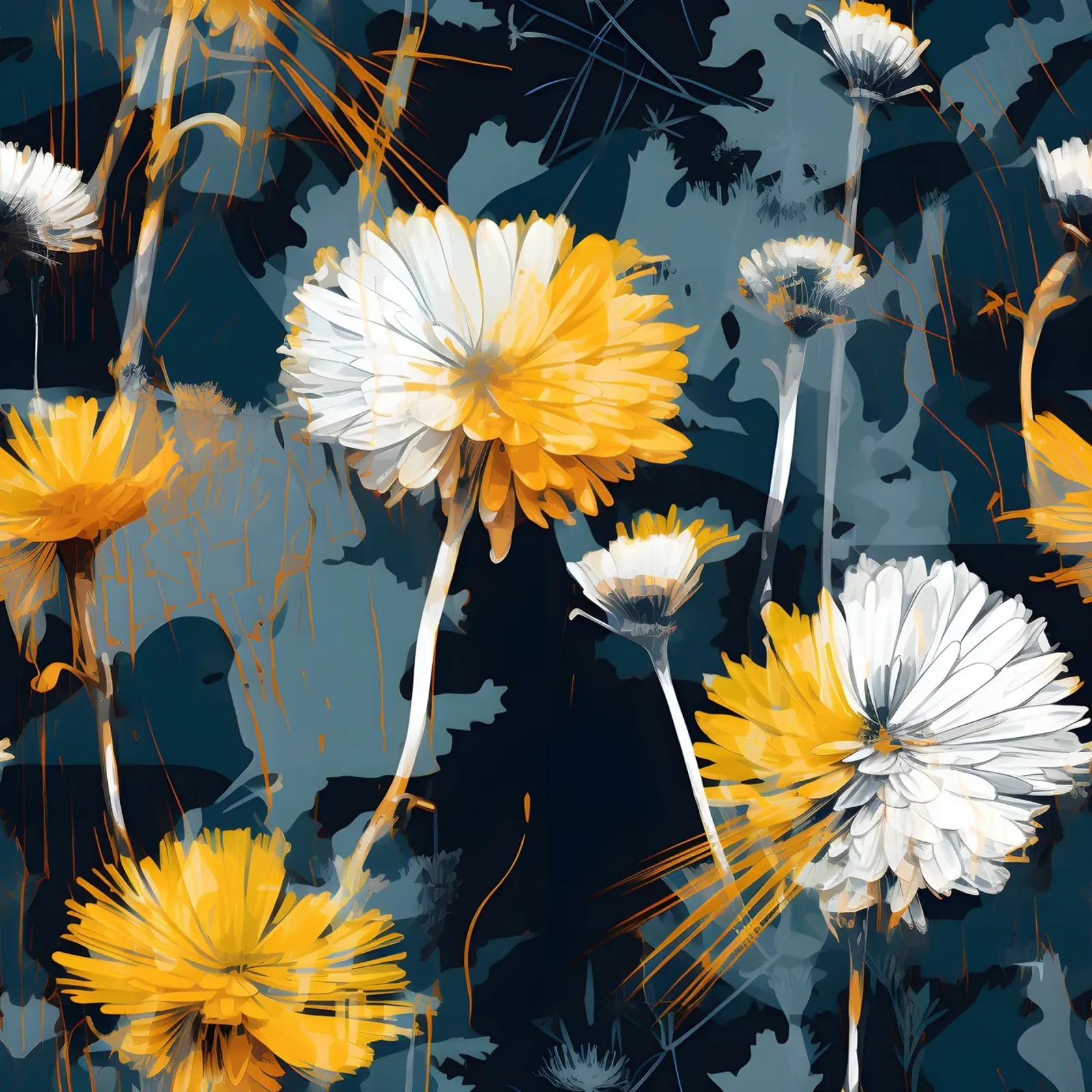 Dente di leone lunatico poster con telaio in plastica da Botanical Pattern House