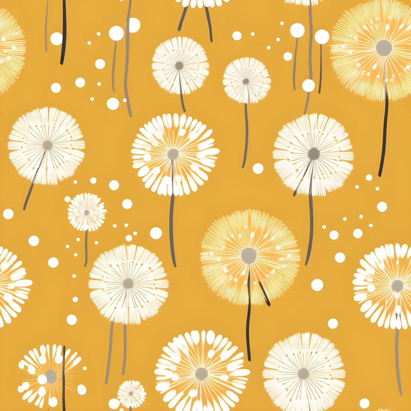 Mustard Dandelions hahnemühle by Botanical Pattern House