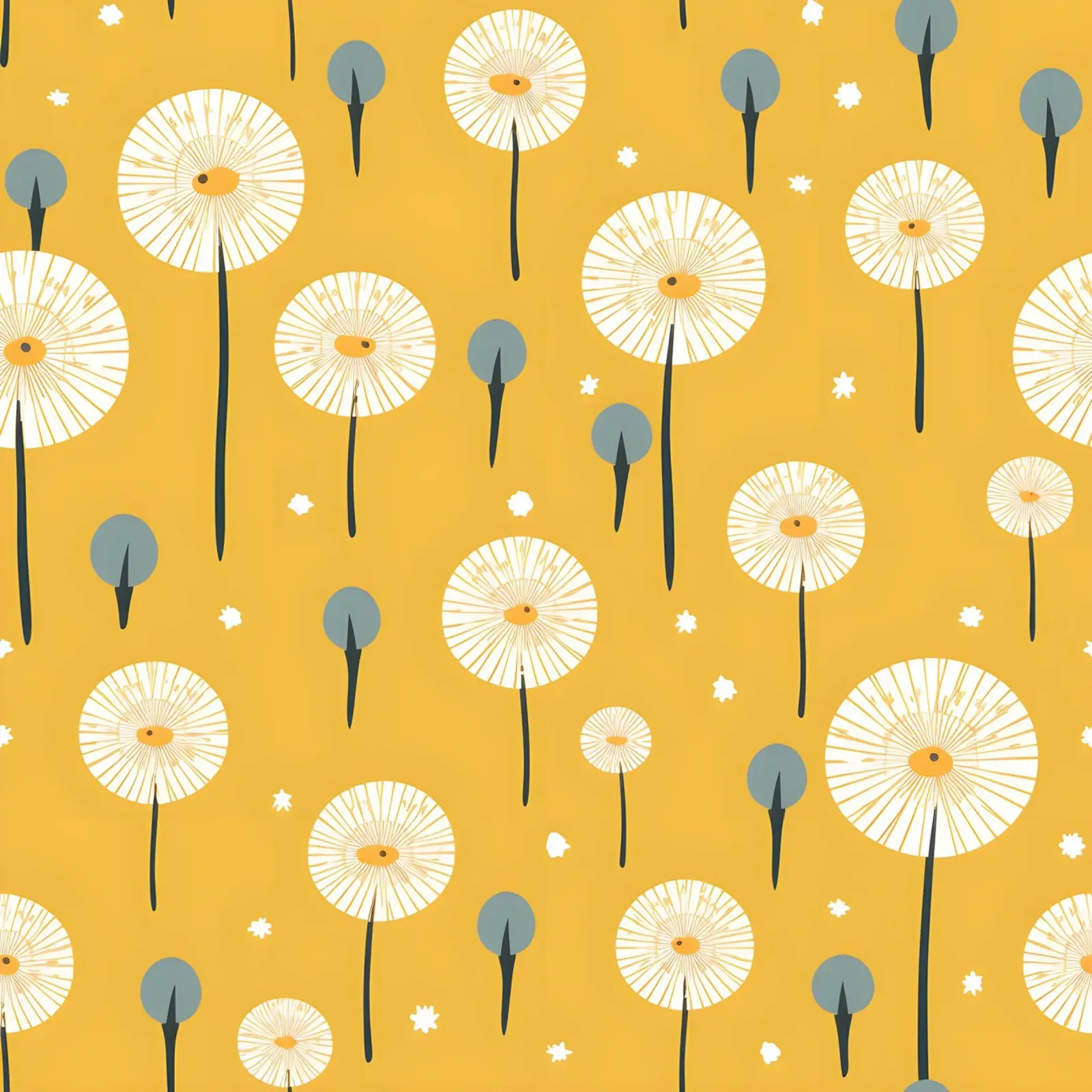 Mustard Dandelions acrylic glass by Botanical Pattern House