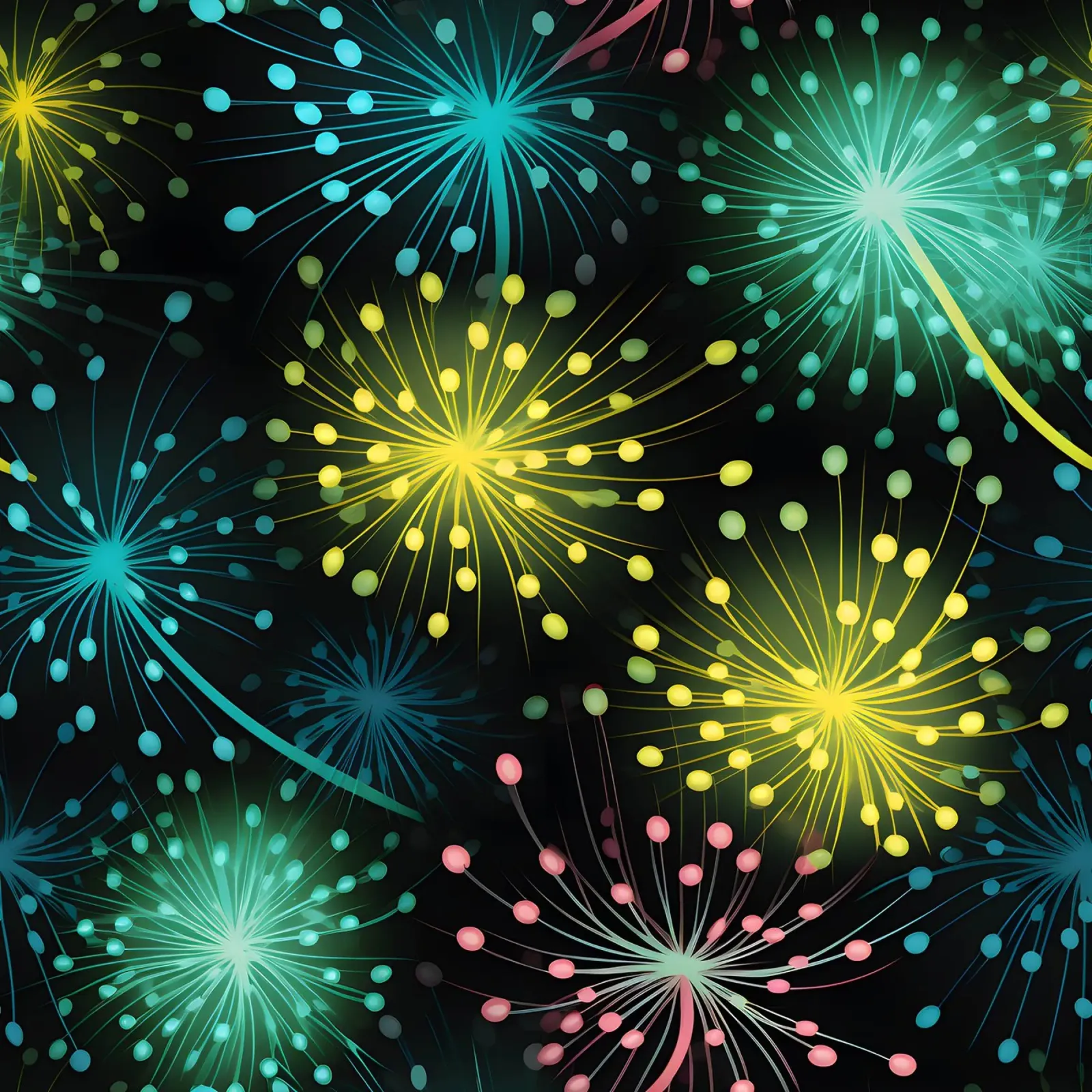 Neon Dandelions hahnemühle by Botanical Pattern House