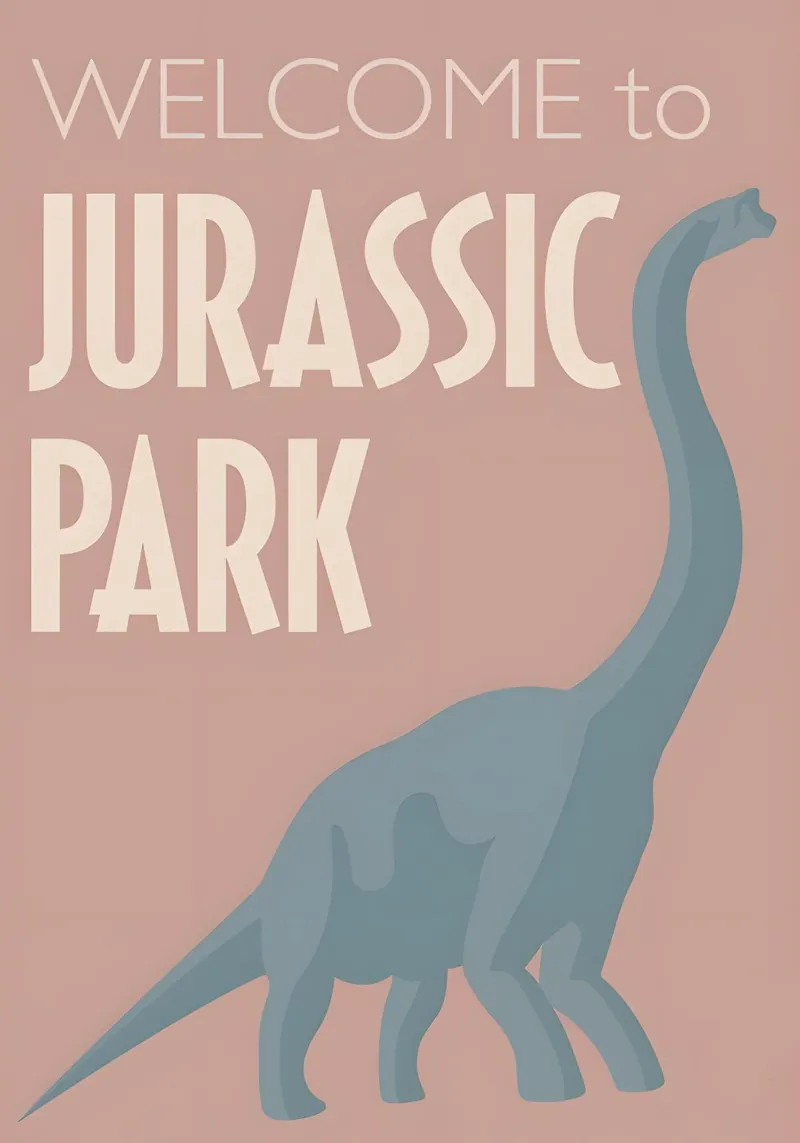 Welcome to Jurassic pellicola backlit da Attaboy Dsgn