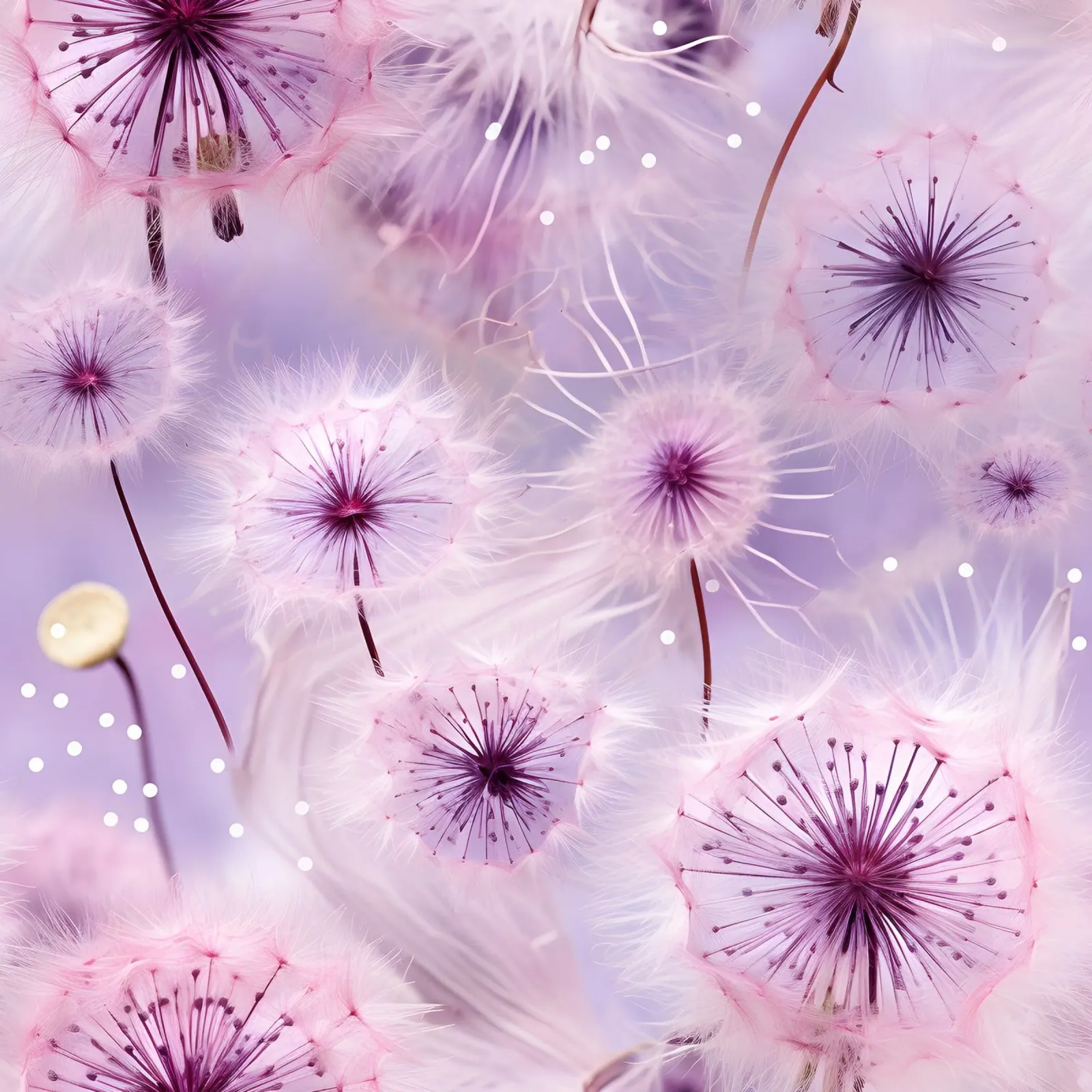 Purple Dandelions acrylic glass by Botanical Pattern House