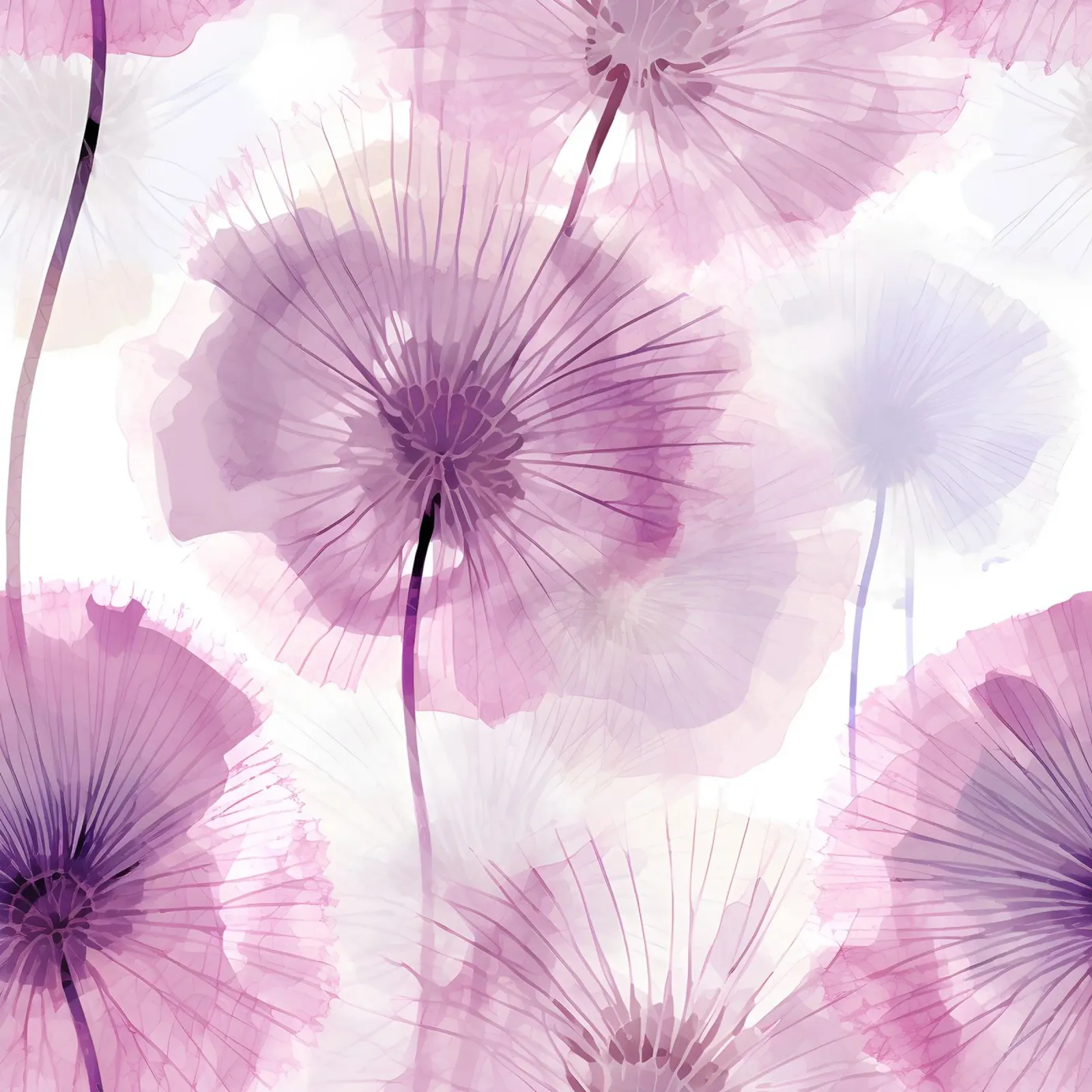 Purple Dandelions canvas by Botanical Pattern House