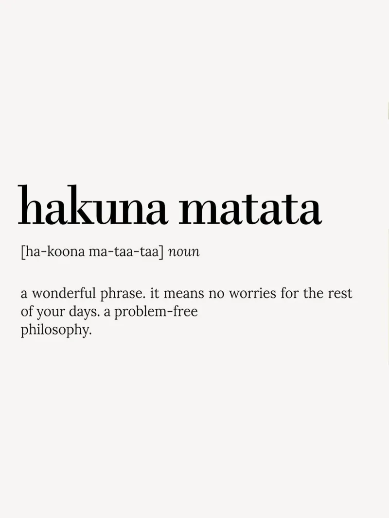 Hakuna Matata – No Worries Quote Typography Design pellicola backlit da Attaboy Dsgn