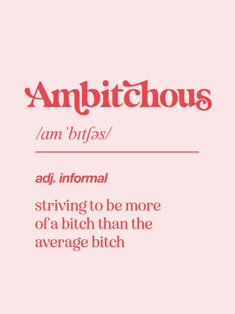 Ambitchous Sassy Mock Dictionary Definition Typography Print canvas by THE MOTIVATED TYPE