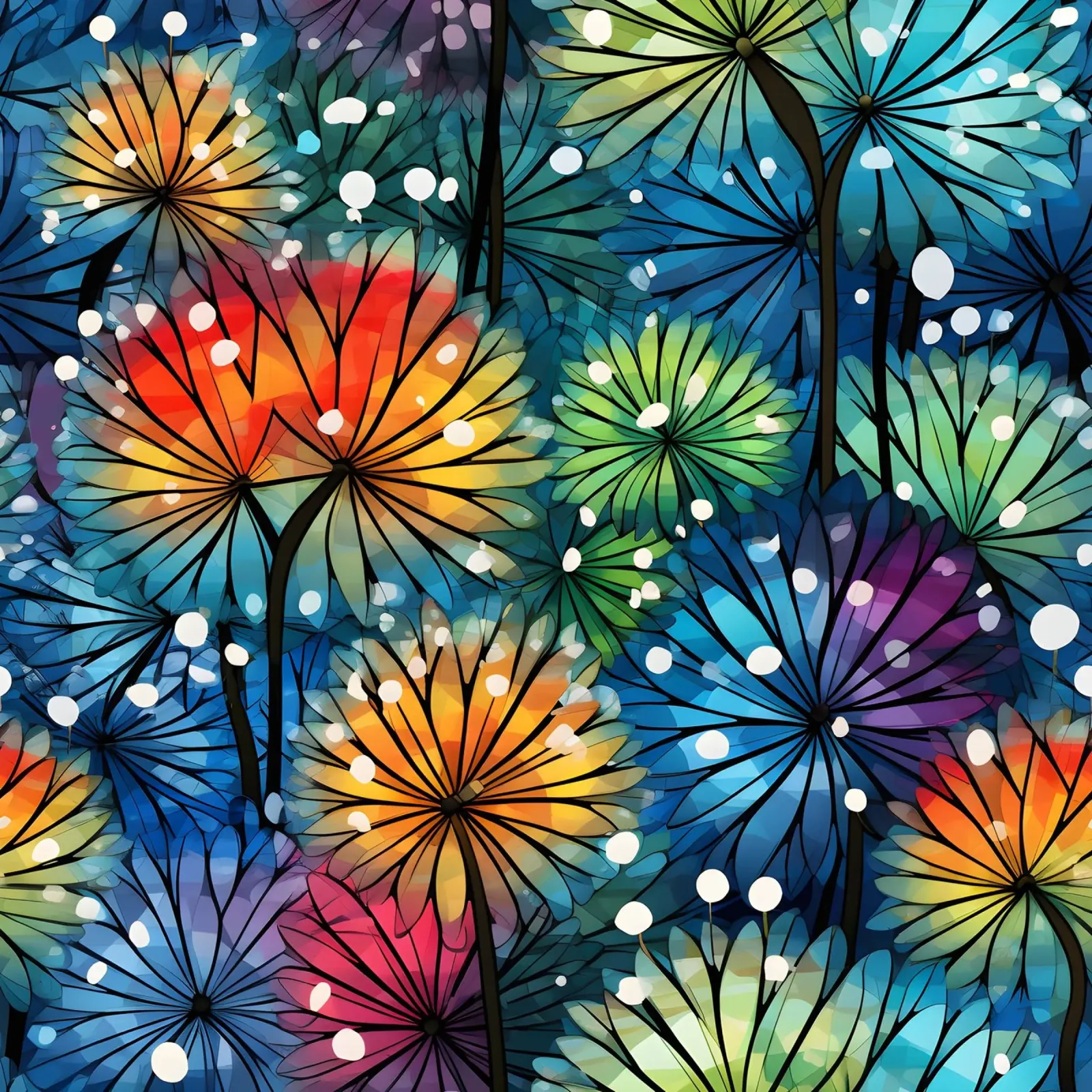 Starlit Pusteblumen Hahnemühle von Botanical Pattern House